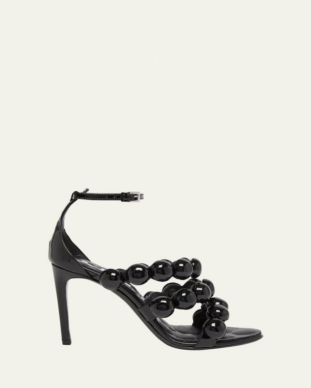 Patent Bubble Ankle-Strap Sandals
