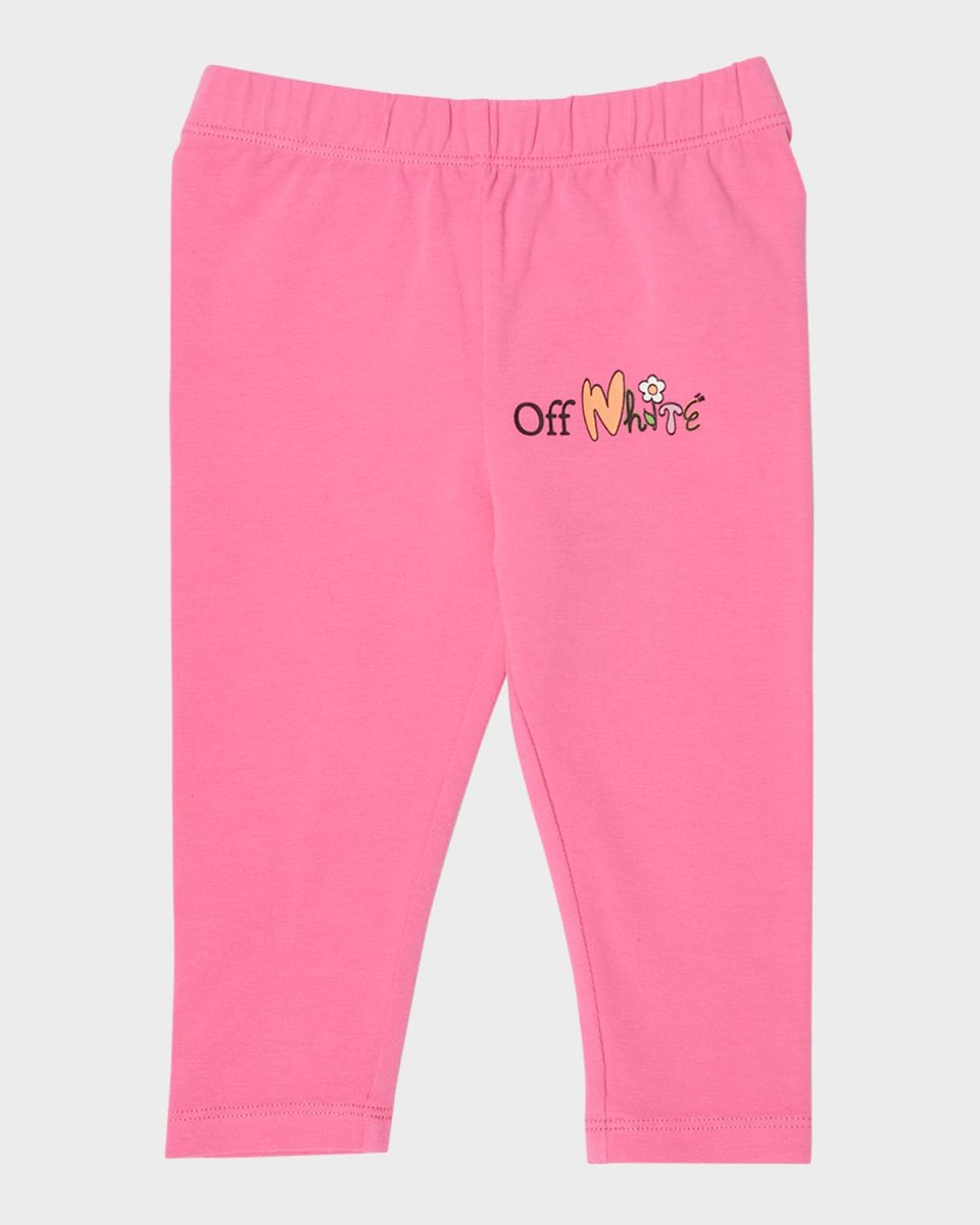 Girl's Funny Flowers Cotton-Blend Leggings, Size 3M-24