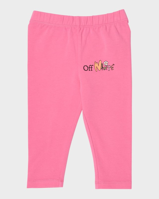 Girl's Funny Flowers Cotton-Blend Leggings, Size 3M-24