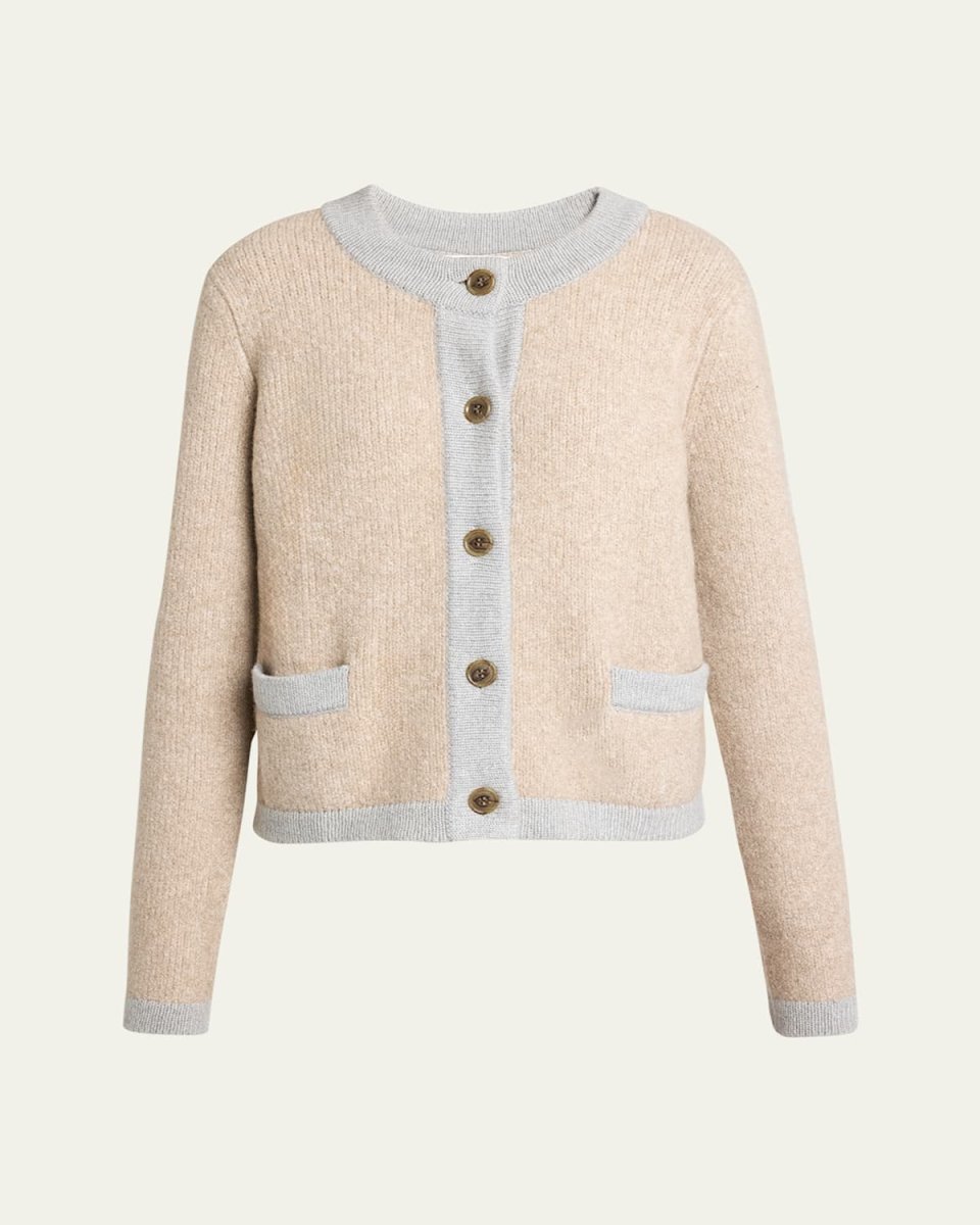 Mari Cashmere Rib Cardigan Jacket