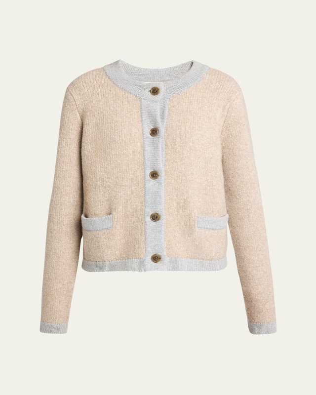 Mari Cashmere Rib Cardigan Jacket