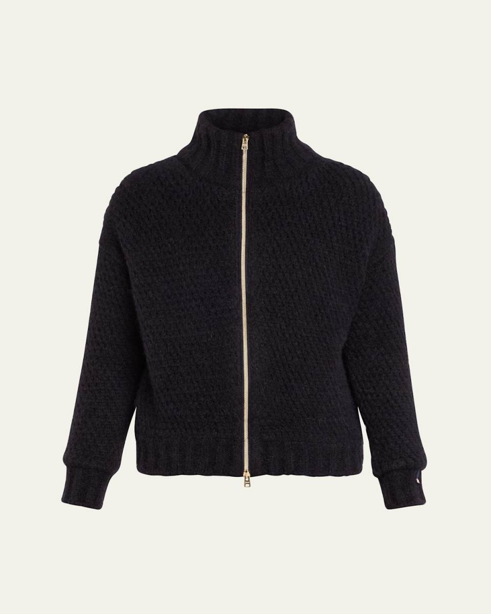 Wool Zip-Front Cardigan