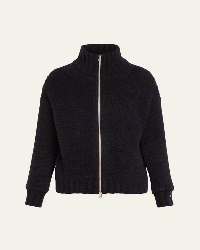 Wool Zip-Front Cardigan