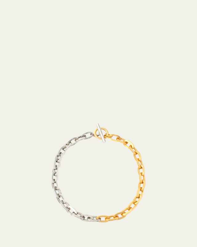 Two-Tone Link Necklace, 18"L