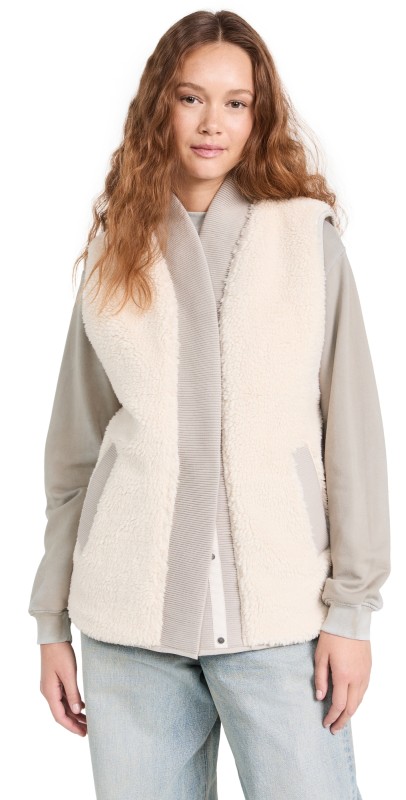 Varley Covey Reversible Quilt Vest Dove/ Sandshell