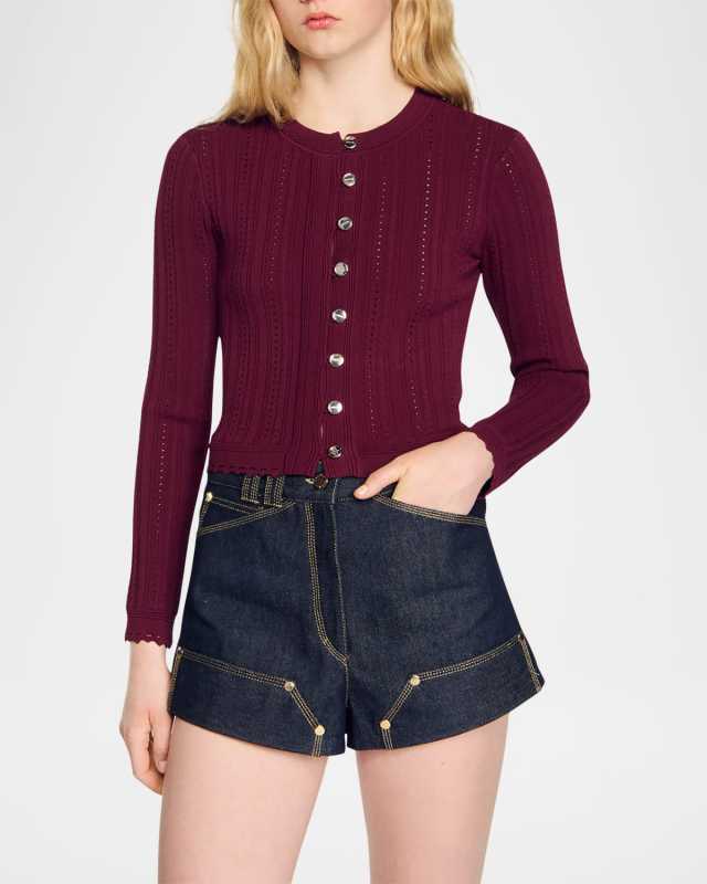 Holiday Cable-Knit Slim Cardigan