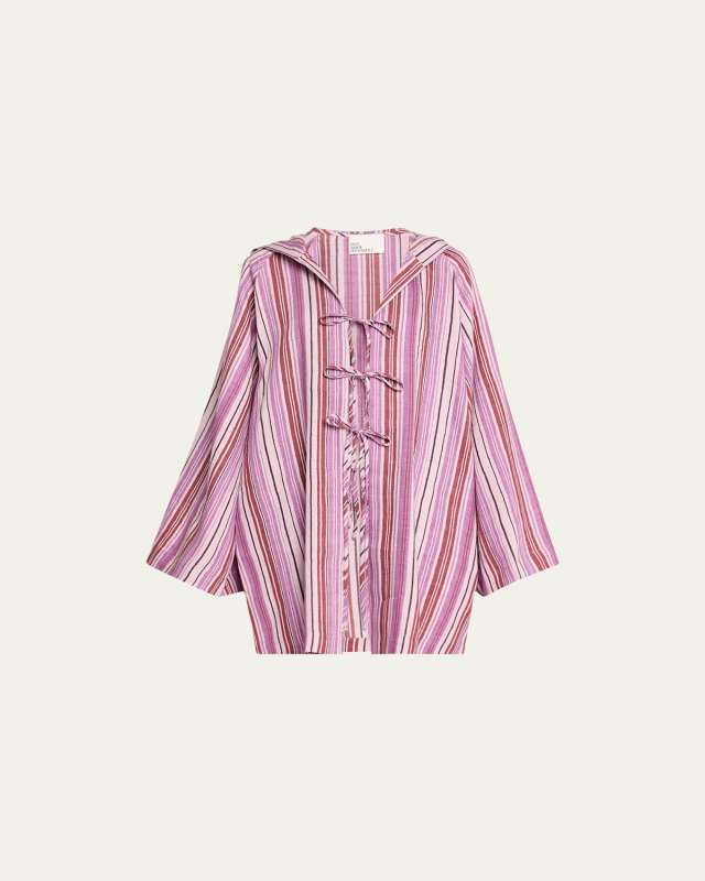 Striped Beach Cape Coverup