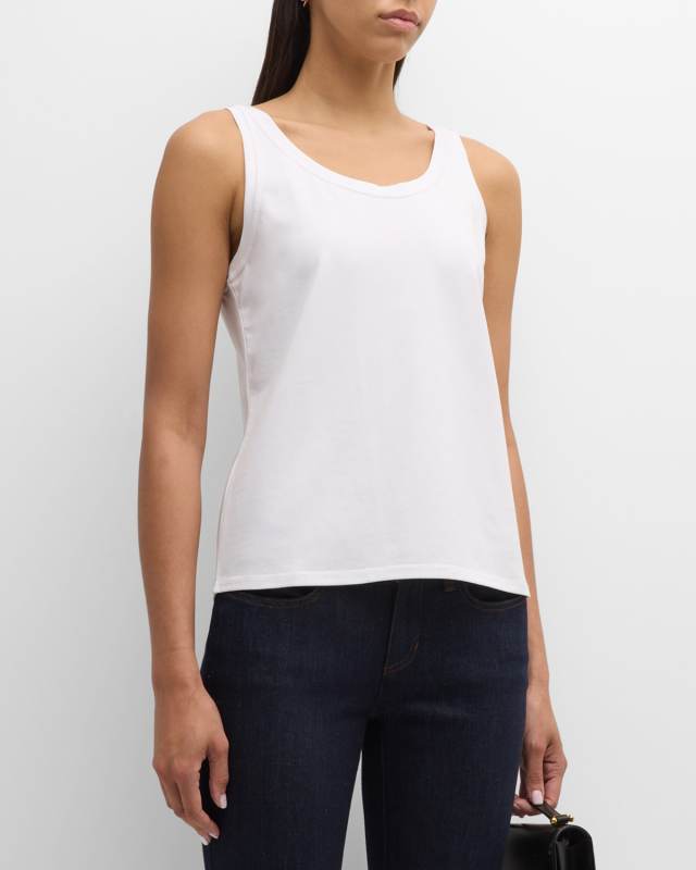 Scoop-Neck Organic Cotton Jersey Tank