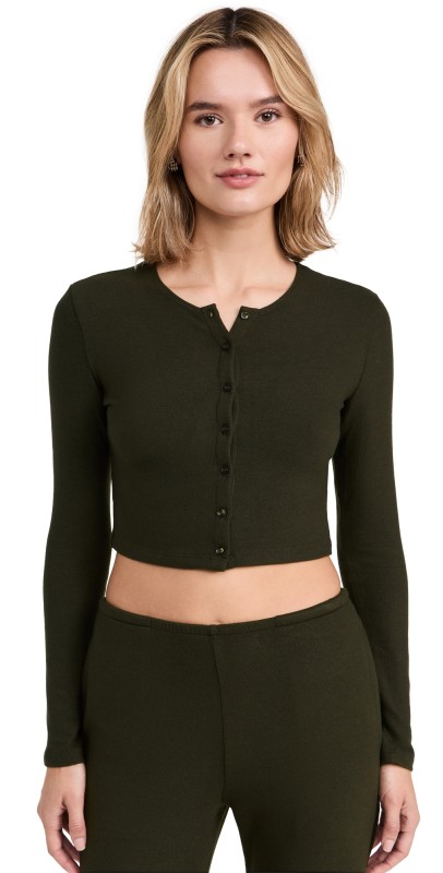 Leset Lauren Crop Cardigan II Moss