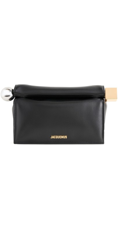 Jacquemus La Pochette Rond Carre Clutch Black
