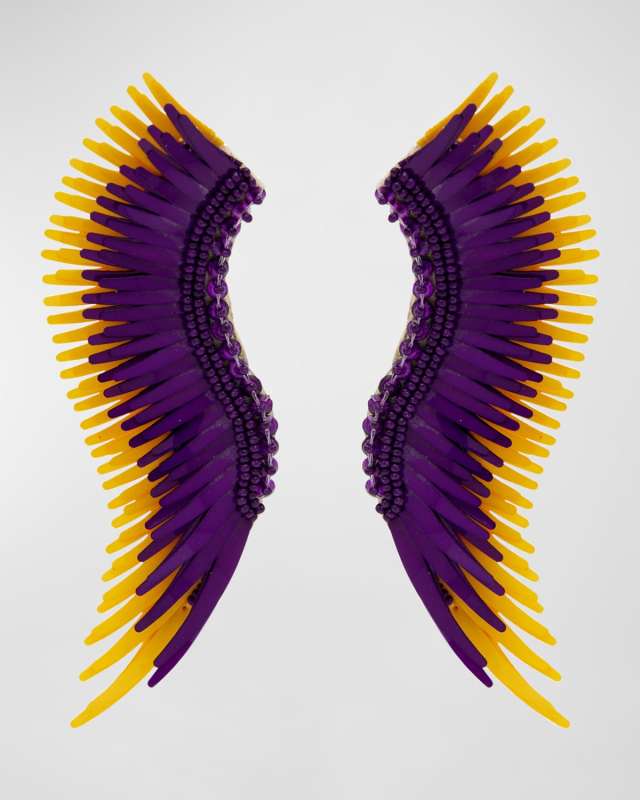 Madeline Gameday Earrings, Purple/Yellow