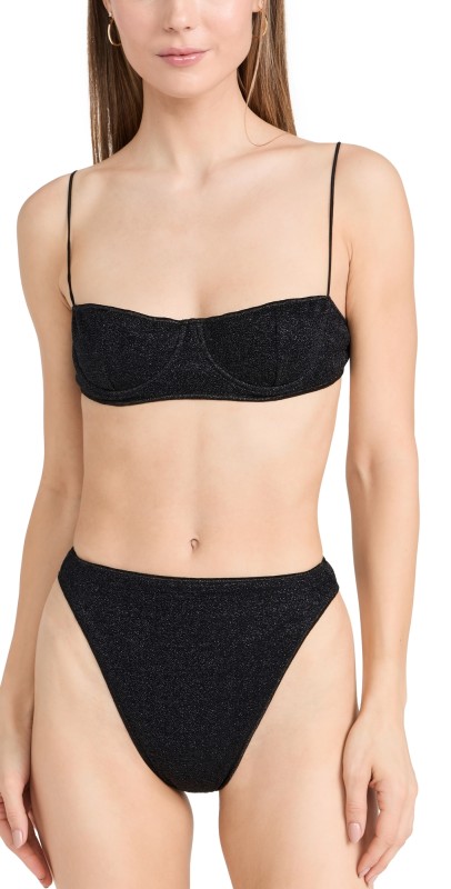 Oseree Lumire Balconette Bikini Set Black