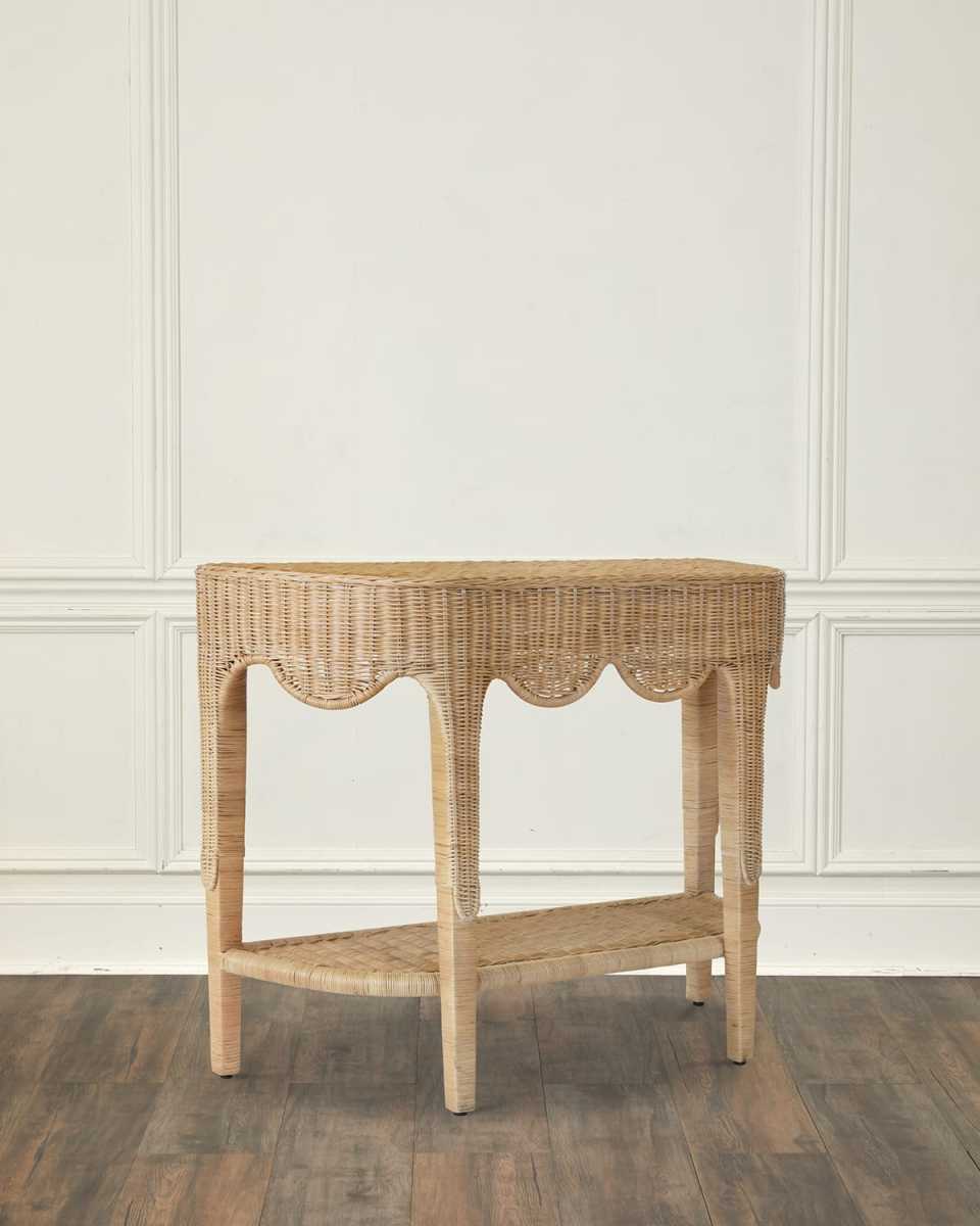 Palome Scalloped Demilune Table