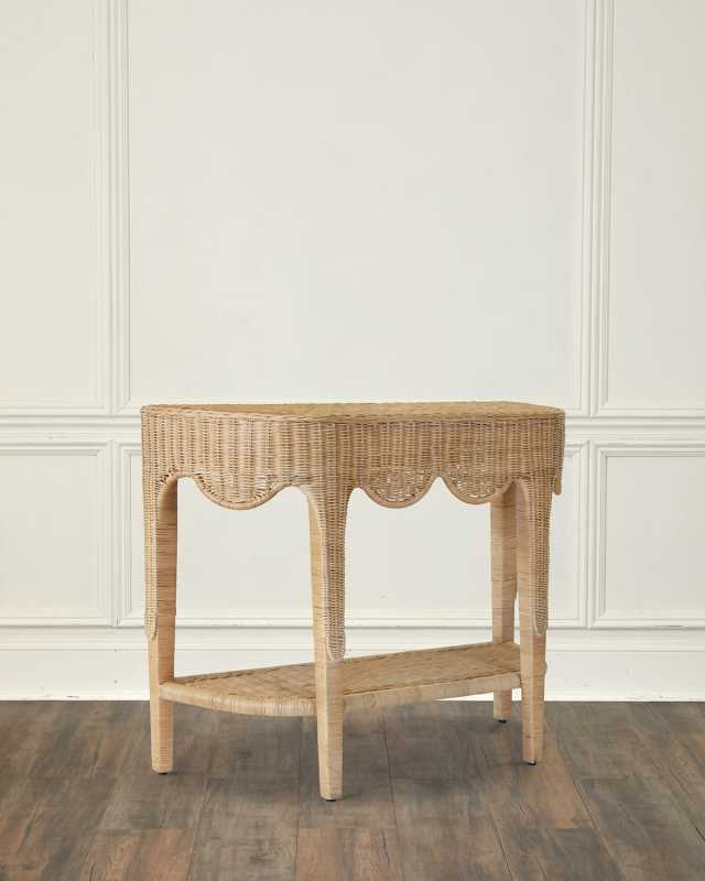 Palome Scalloped Demilune Table