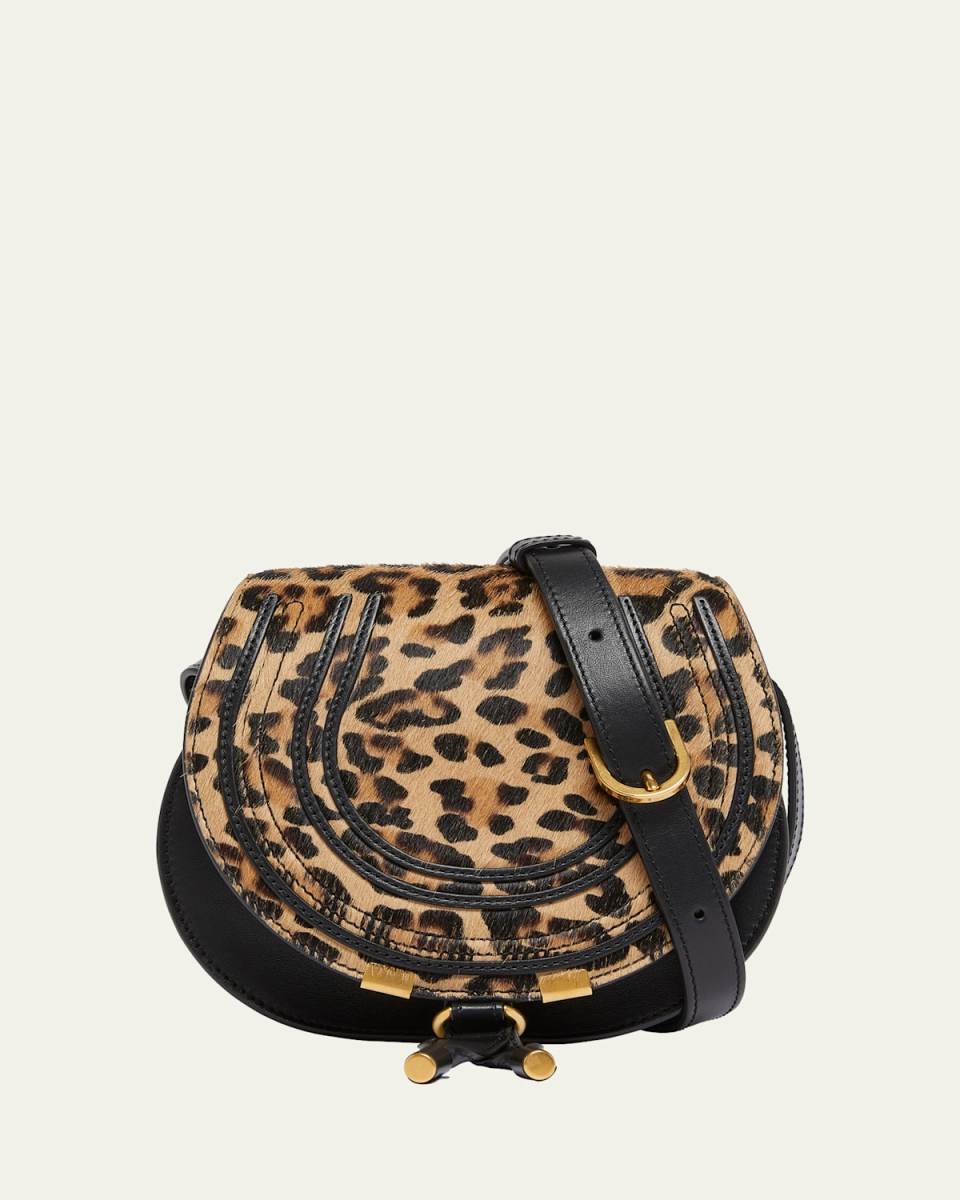 Marcie Small Crossbody Bag in Leopard-Print Calf Hair