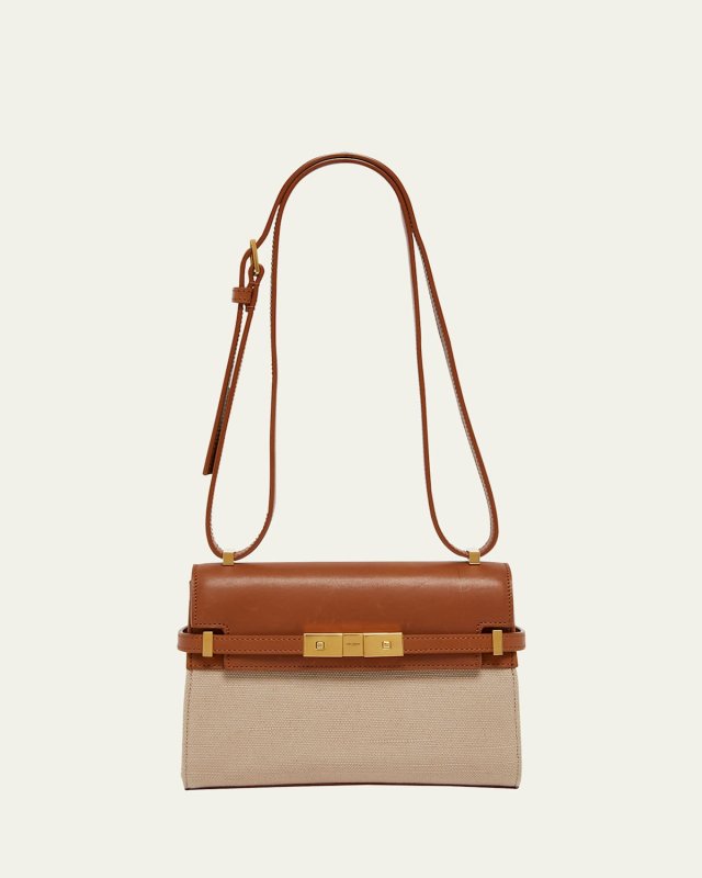 Manhattan Mini Crossbody Bag in Canvas and Leather