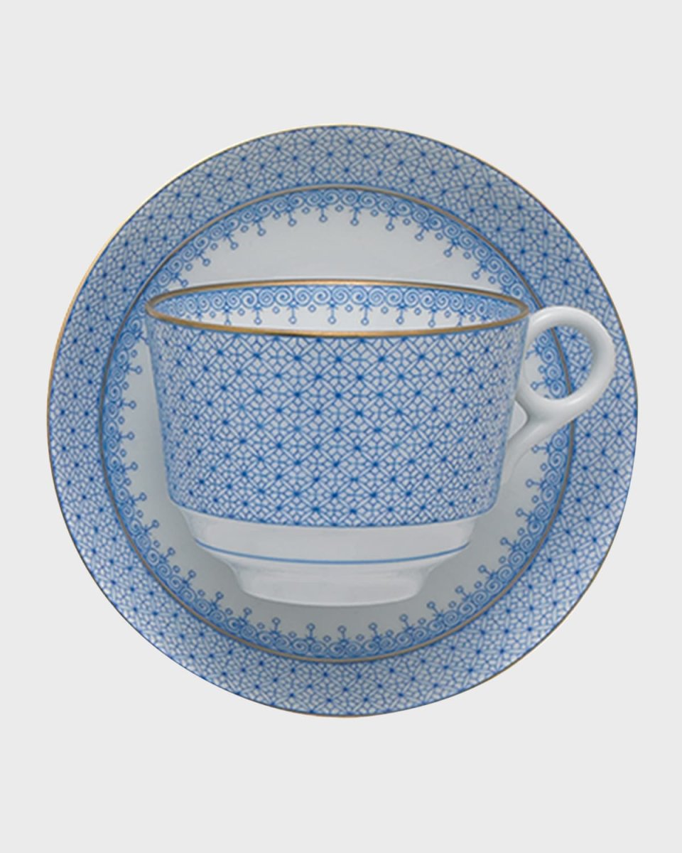 Cornflower Lace Teacup & Saucer Plate