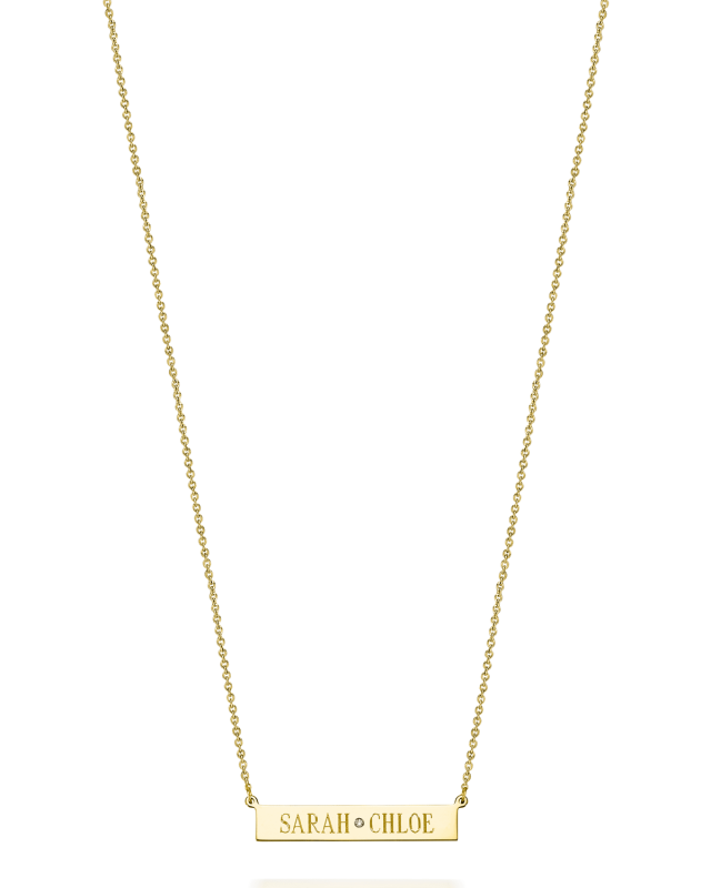 Leigh 14K Gold ID Center Diamond Necklace