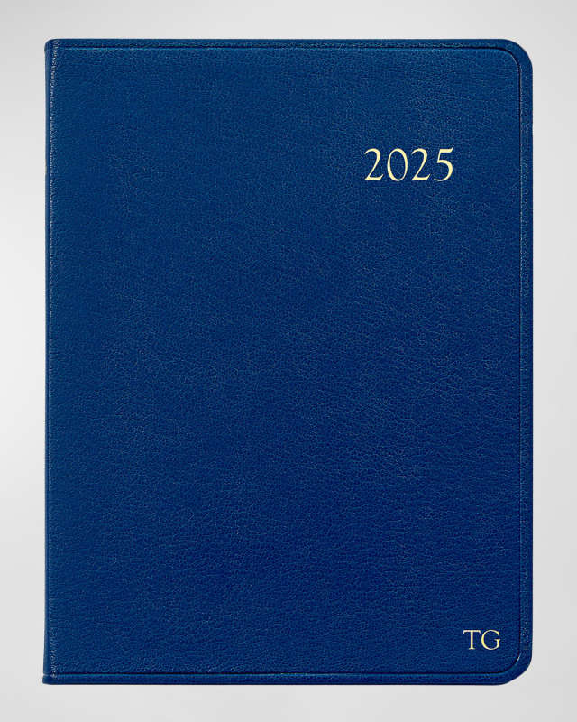 2025 Leather Desk Diary, Personalized