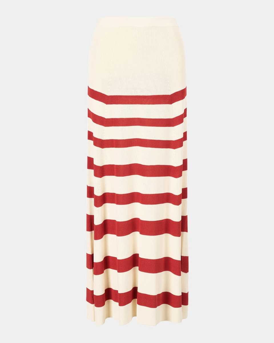 Swirling Stripe Knit Maxi Skirt