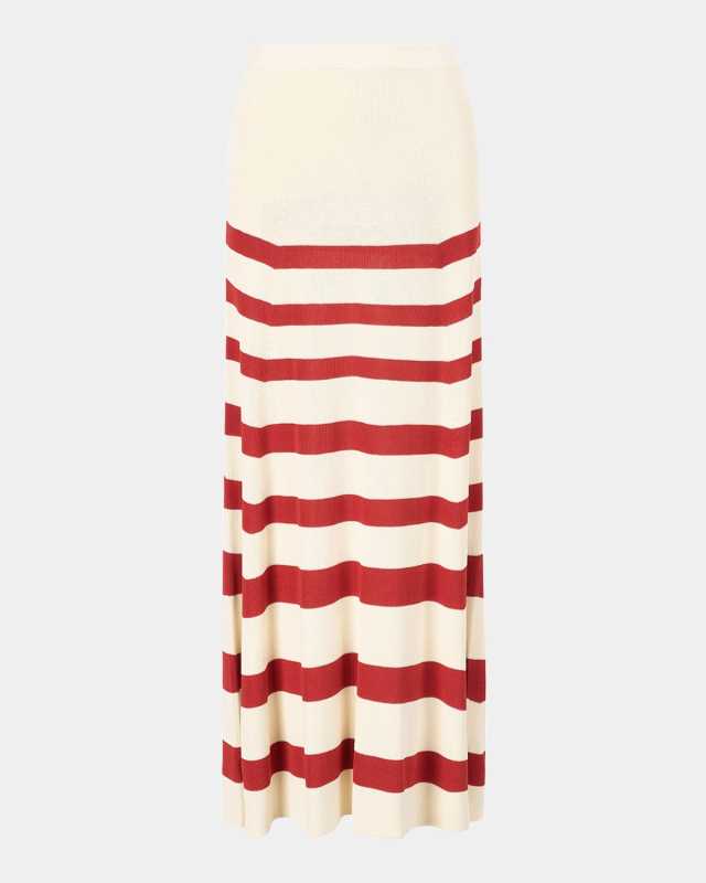 Swirling Stripe Knit Maxi Skirt