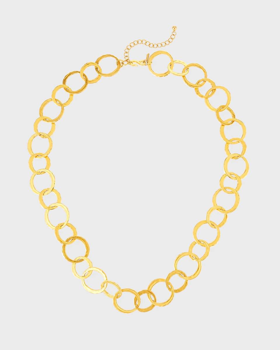 Long Circle-Link Necklace, 36"L