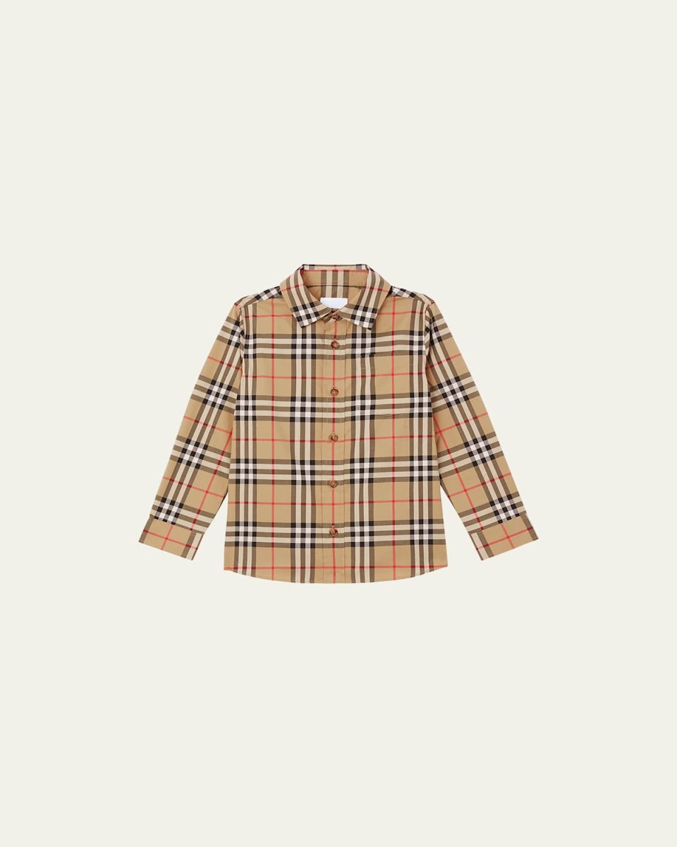 Boy's Owen Check-Print Shirt, Size 3-14