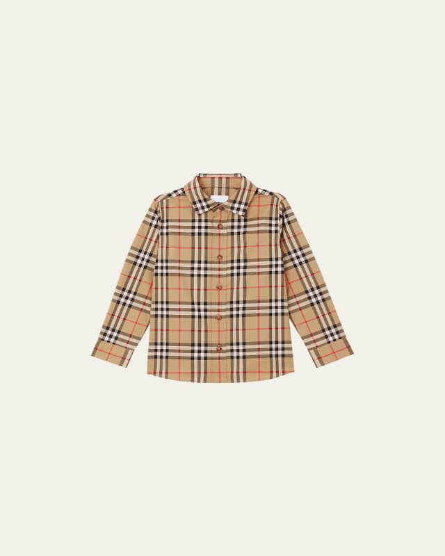 Boy's Owen Check-Print Shirt, Size 3-14
