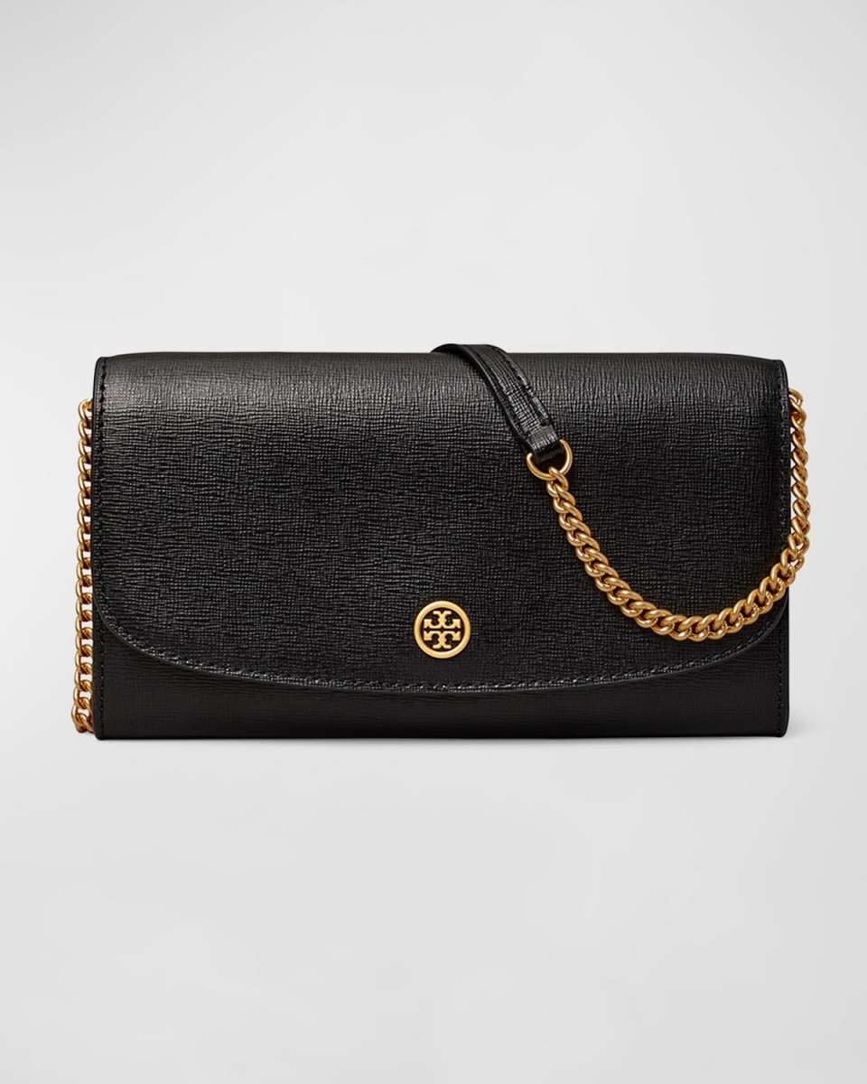 Robinson Flap Leather Wallet with Chain Strap