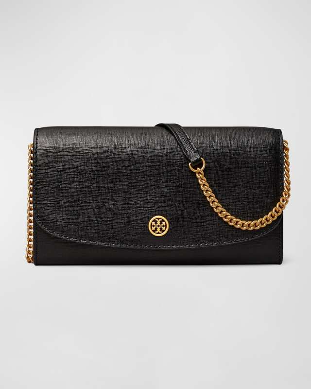 Robinson Flap Leather Wallet with Chain Strap