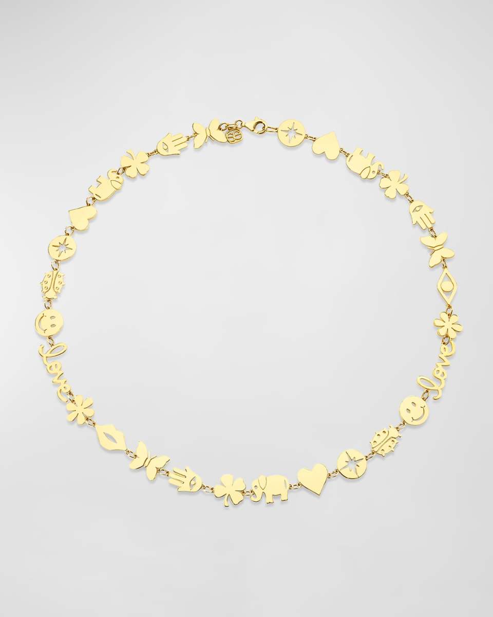 14k Yellow Gold Large Pure Anniversary Icon Necklace