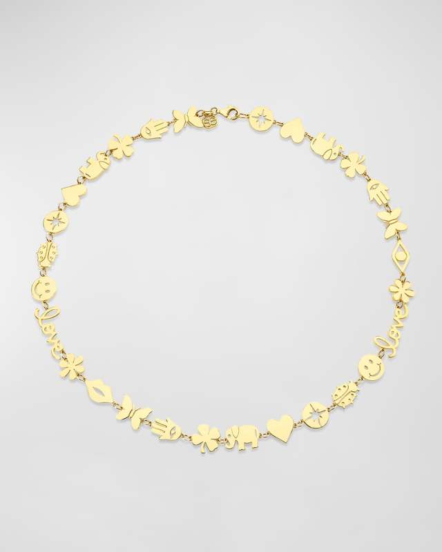 14k Yellow Gold Large Pure Anniversary Icon Necklace