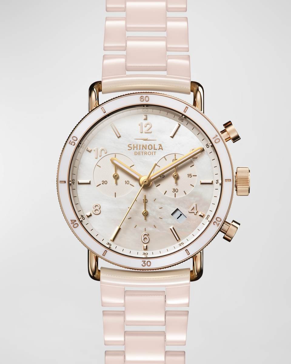 40mm The Canfield Sport Chronograph Ceramic Bracelet Watch