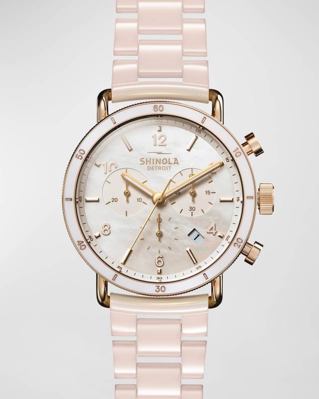 40mm The Canfield Sport Chronograph Ceramic Bracelet Watch
