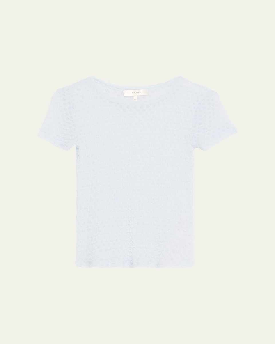 Mesh-Lace Crewneck Baby T