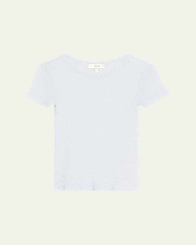Mesh-Lace Crewneck Baby T
