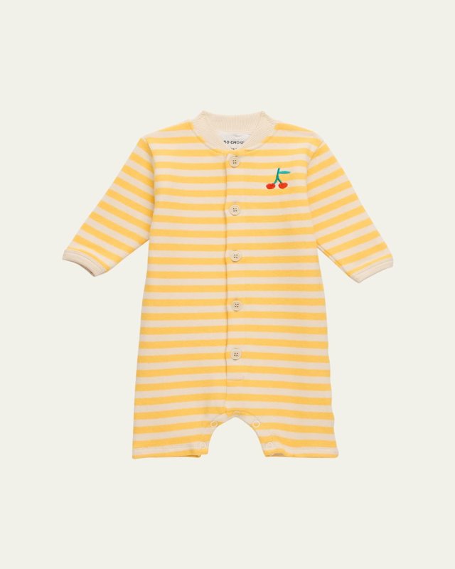 Boy's Organic Cotton Striped Playsuit, Size 3M-24