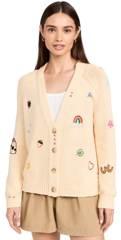 THE GREAT. The Charm Cardigan Cream