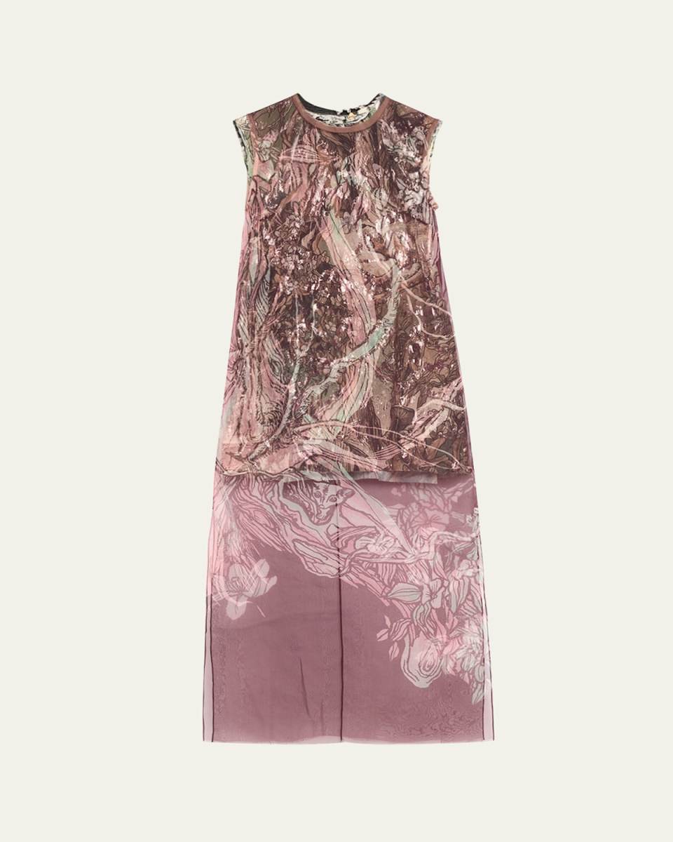 Floral Organza Sheath Dress