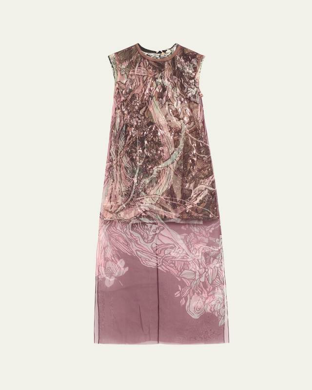 Floral Organza Sheath Dress