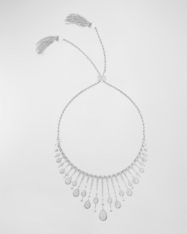 Serpent Boheme 18K White Gold Diamond Droplet Necklace