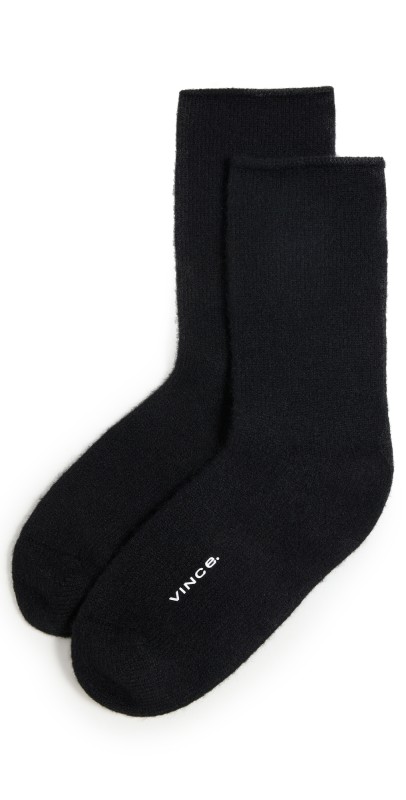 Vince Cashmere Jersey Short Socks Black