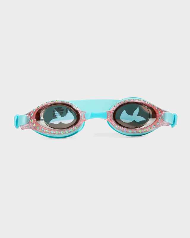 Kid's Blue Sushi Mermaid Rhinestone Swim Goggles
