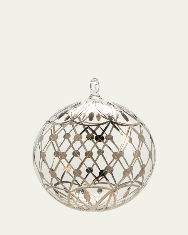 Clear Platinum Lace Christmas Ornament