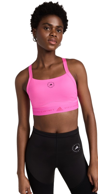 adidas by StellacCartney TruePurpose Trainingedium Support Bra Screaming Pink