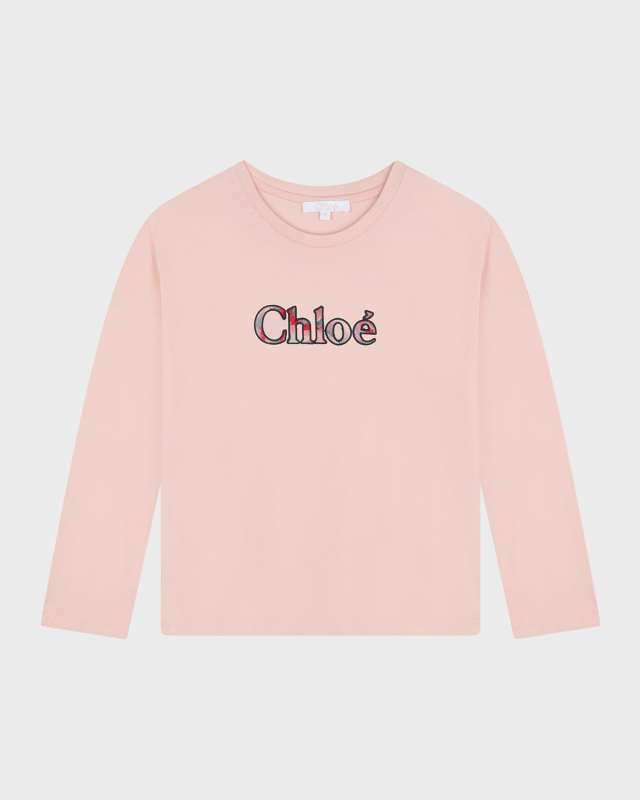 Girl's Embroidered Logo-Print T-Shirt, Size 8-14