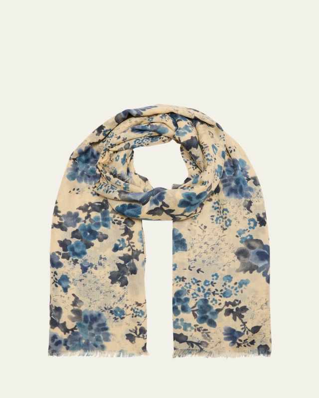 Floral Cashmere & Silk Maxi Stole