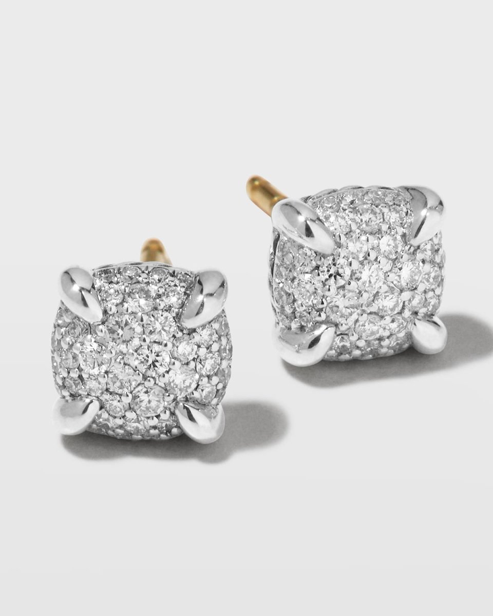 Chatelaine Diamond Stud Earrings in Silver, 7mm