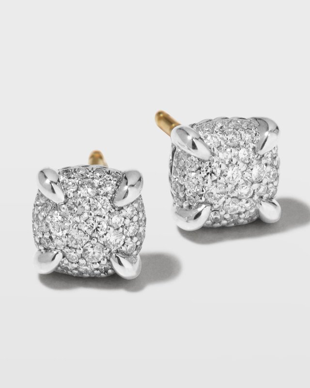Chatelaine Diamond Stud Earrings in Silver, 7mm