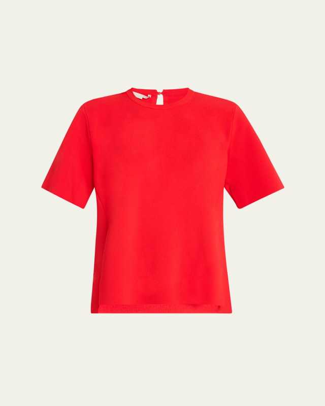Short-Sleeve Compact Knit Top